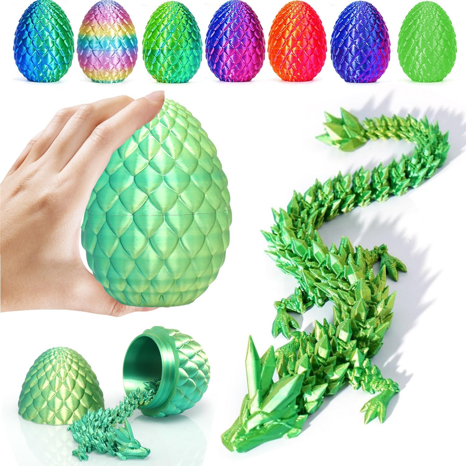 3D Printed Crystal Fidget Dragon – Articulated Fantasy Figure