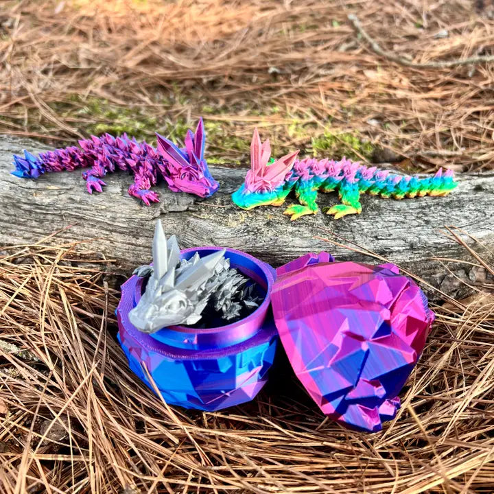3D Printed Crystal Fidget Dragon – Articulated Fantasy Figure