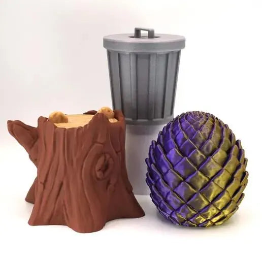 Trash Animal Fidget Toy Set – Mini Trash Can & Tree Stump Surprise